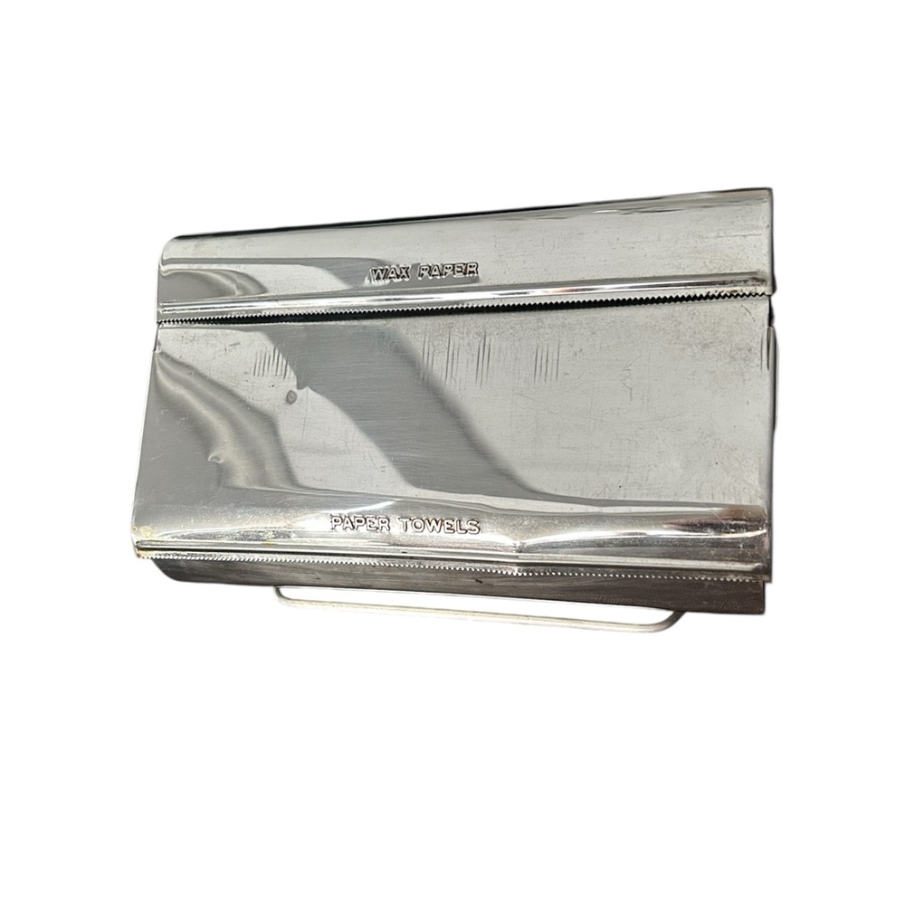 Vintage Metal Wax Paper and Towel Holder